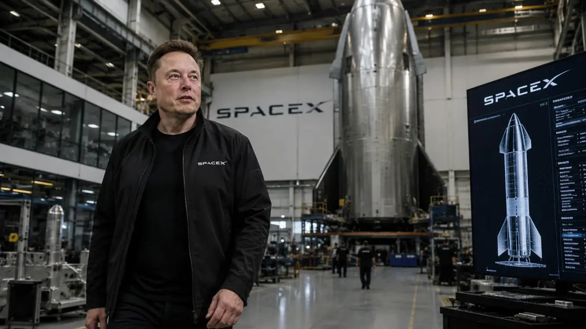 Wnętrze fabryki SpaceX