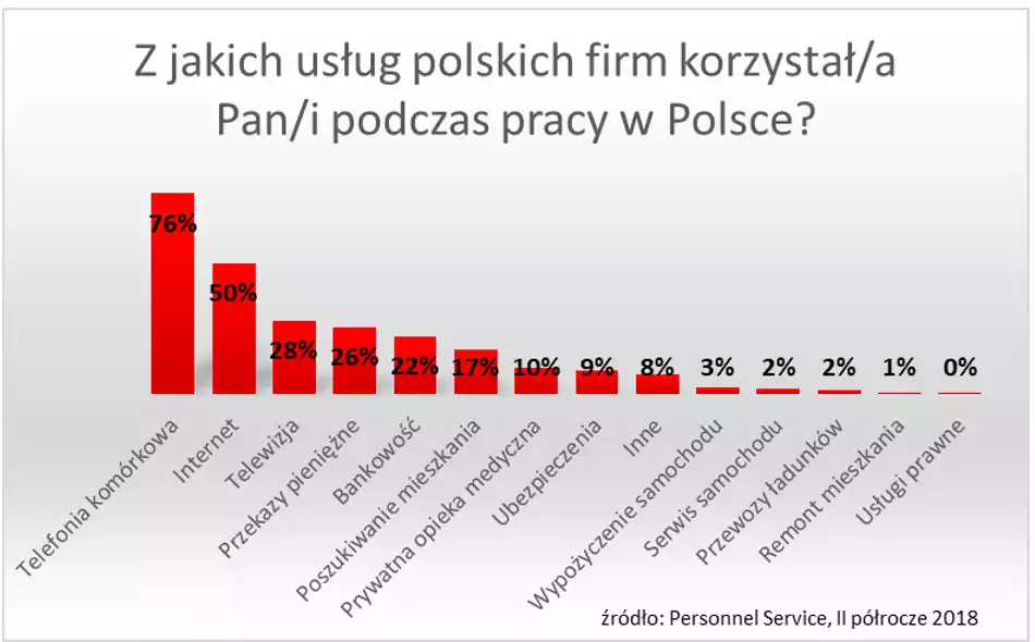 Z jakich usług korzystają Ukraińcy w Polsce