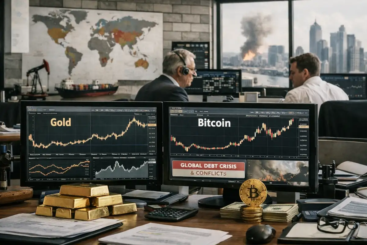 złoto, Bitcoin